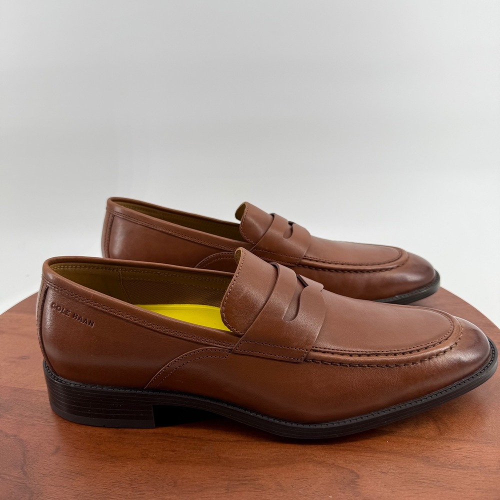 Cole Haan Hawthorne Penny Loafer British Tan Leather Dress Shoes Men's Size 9.5M